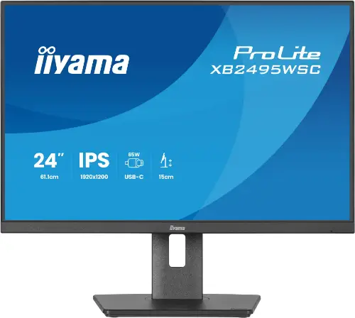 Picture of 61,2 cm (24.1") 1920 x 1200 Pixel iiyama XB2495WSC-B1 16:10 WUXGA IPS 4 ms 100 Hz HDMI USB-Hub Pivot Height VESA Speaker