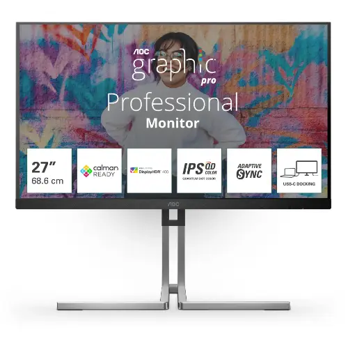 Picture of AOC 68.6cm (27") Q27U3CV 16:09 HDMI+DP+USB-C IPS black
