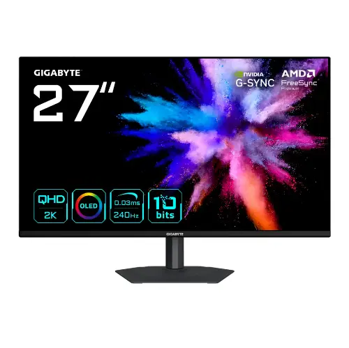 Picture of 68,6cm/27" (2560x1440) GIGABYTE GO27Q24A WQHD QD-OLED 0,03ms 240Hz HDMI DisplayPort HDR VESA Pivot