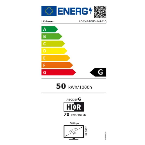 Picture of LC-Power 124.5cm (49") LC-M49-DFHD-144-C-Q VA+DP+HDMI