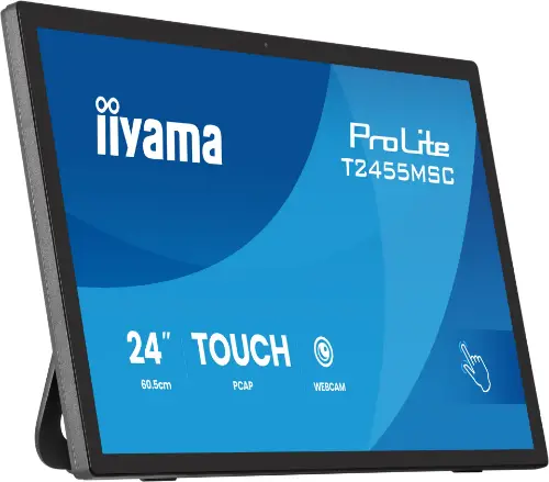 Picture of 60,5cm/23.8" (1920x1080) iiyama ProLite T2455MSC-B2 16:9 IPS 5ms 120Hz HDMI DisplayPort USB VESA Speaker Touch Webcam Black