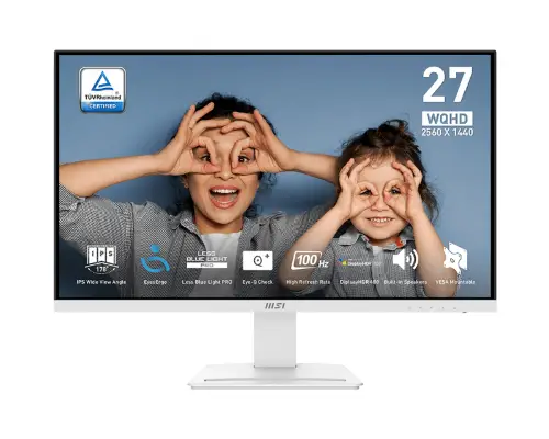 Picture of MSI PRO MP273QWDE E2 Office Monitor - QHD IPS Panel, 100Hz White, 1ms(MPRT) Response Time (GTG) 4ms