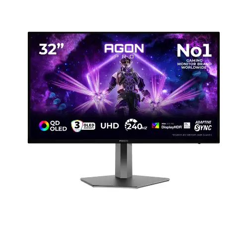 Picture of 80 cm (31.5") 3840 x 2160 Pixel AOC AG326UZD2 16:9 4K Ultra HD OLED 0,03 ms 240 Hz HDR DisplayPort HDMI USB-Hub Pivot Height VESA Speaker