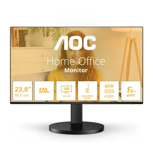 Picture of 61cm/24" (1920x1080) AOC Basic-line 24B3CF2 16:9 FHD IPS 1ms 100Hz HDMI USB-C Speaker Black