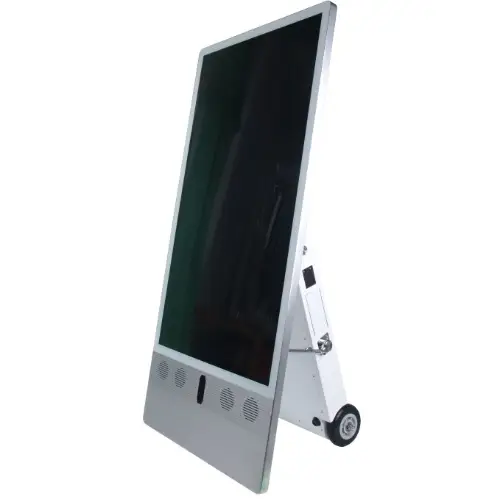 Picture of ALLNET Standdisplay 43 Zoll Outdoor Kundenstopper mit Akku oh. Touch mit Laufrollen 1500Nits Android Farbe schwarz