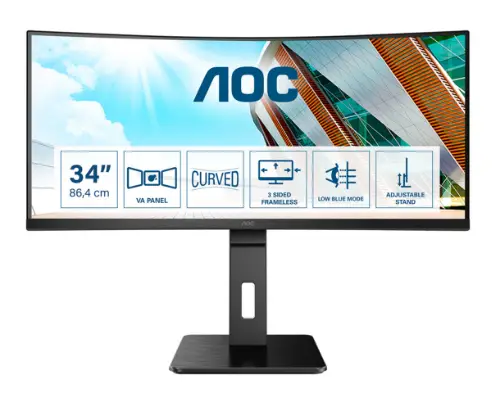 Picture of 86,4cm/34'' (3440x1440) AOC Pro-Line CU34P2A 21:9 1ms USB 2xHDMI DisplayPort VESA Speaker 2K UHD Black