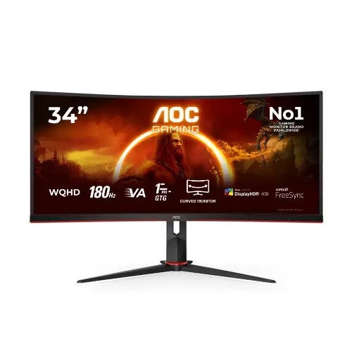Picture of AOC 86.4cm (34") CU34G2XP/BK 21:09 2xHDMI+2xDP+USB Curved retail