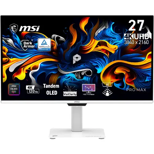 Picture of 67,3 cm (26.5") 3840 x 2160 Pixel MSI 9S6-3PF9CA-001 16:9 UltraWide Full HD OLED 0,03 ms 120 Hz HDR DisplayPort HDMI Pivot Height VESA Speaker