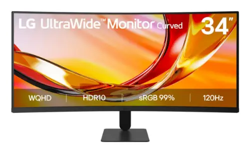 Picture of 86,4 cm (34") 3440 x 1440 Pixel LG 34U601B-B.AEUQ 21:9 Dual WQHD VA 5 ms 120 Hz HDR DisplayPort HDMI VESA