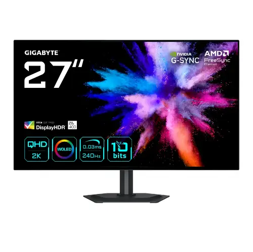 Picture of 68,6cm/27" (2560x1440) GIGABYTE GO27Q24G WQHD WOLED 0,03ms 240Hz HDMI DisplayPort USB-C HDR VESA Pivot